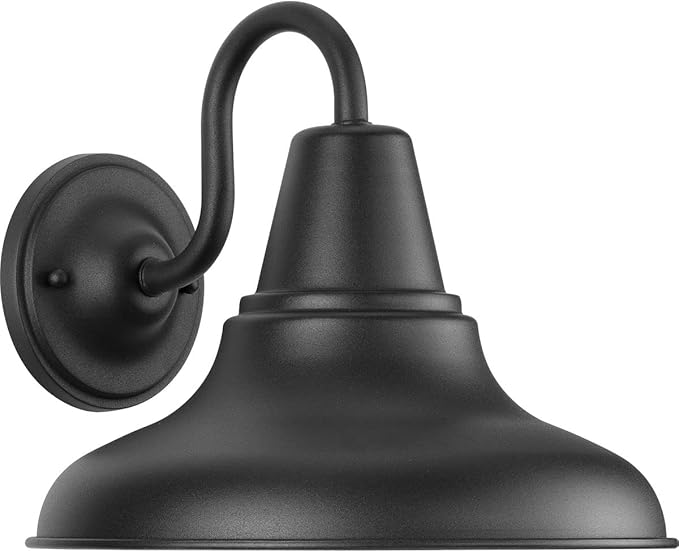 Progress Lighting P5623-31 District Collection 1-Light Farmhouse Outdoor Lantern Light Textured Black 12 W x 10-1/2 H