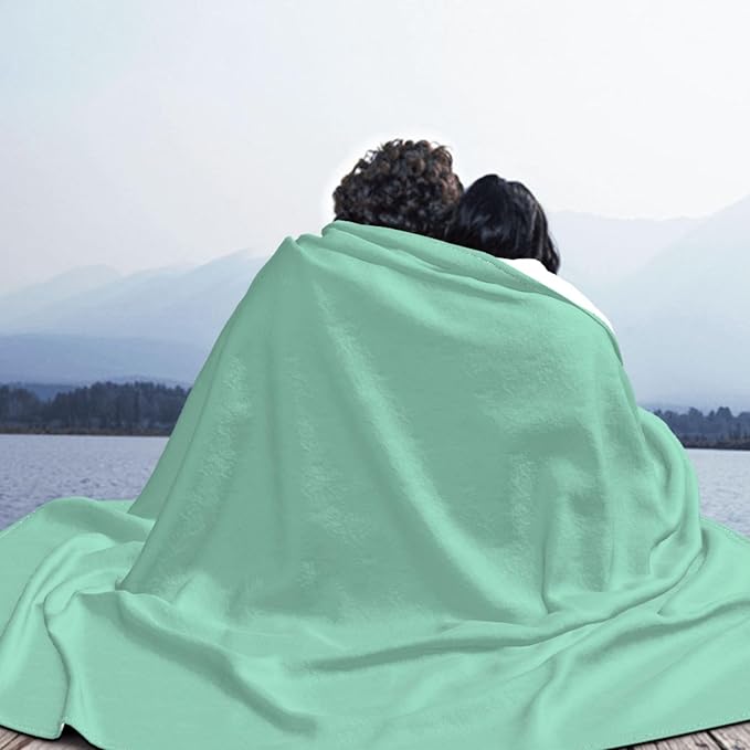 Turquoise Soft Fleece Blanket 60 * 50 inch Soft Sofa Blanket Suitable for Sofa Camping Travel Night Cover Blanket