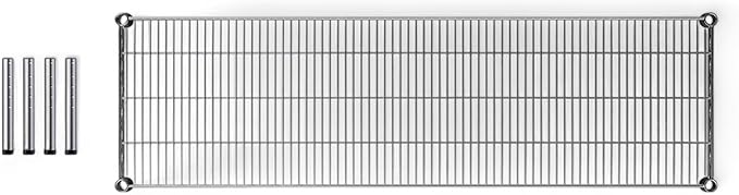 21 x 72 Chrome Wire Dunnage Shelf 8 Height – Heavy-Duty Steel Storage Platform Rust-Resistant NSF Certified Easy to Clean for Walk-in Coolers Freezers Restaurants Warehouses
