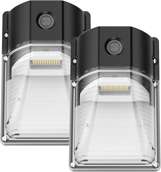 30W LED Wall Pack Light Dusk to Dawn Outdoor Lighting Sensor 3600LM 5000K LED Outdoor Wall Lights 120Vac IP65 Waterproof Security Flood Light for Commercial Porch Garage Garden 2 Pack