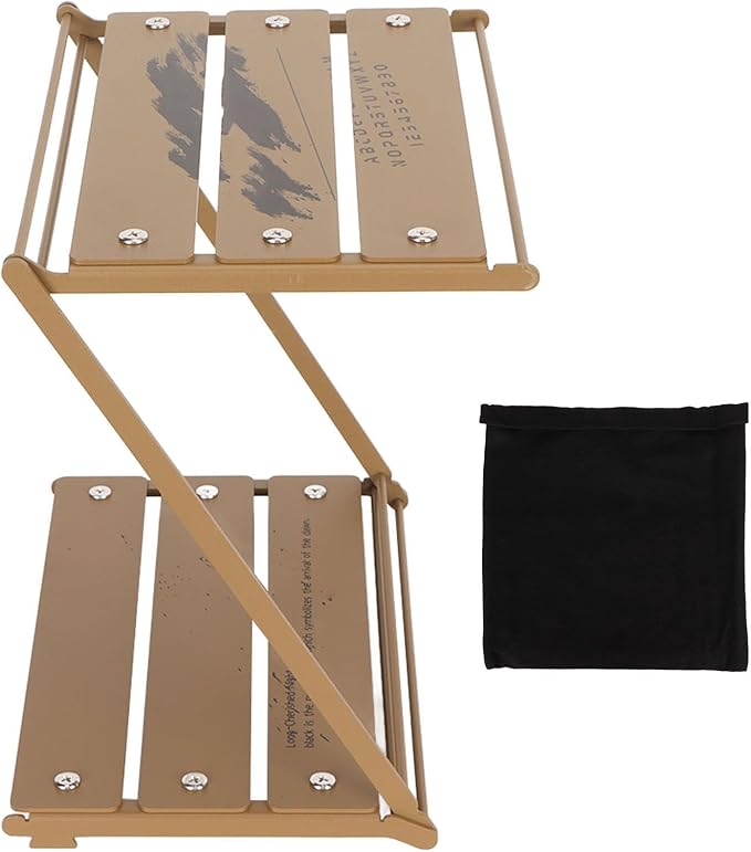 Folding Cam Table Portable Aluum y Double Deck Cam Table Weight oor Picnic with STO 2 Tier for Hiking Picnic Backyard Party