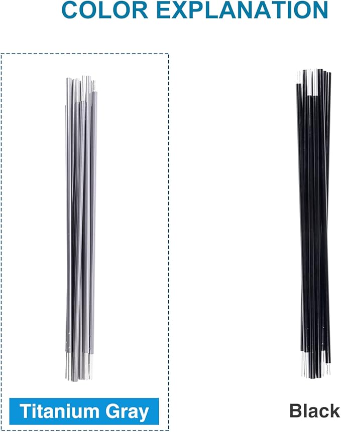 Preassembled Tent Poles Gray Tent Poles Replacement 7001 T6 Heated Aluminum Tent Poles 2 Poles Pack