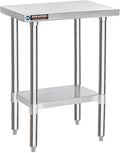 DuraSteel 24x18 Small Stainless Steel Table - NSF Metal Food Prep Commercial Kitchen Workt able - Side Mixer Stand with Under Shelf - For Laundry Room Kitchen Outdoor Grill Small Spaces