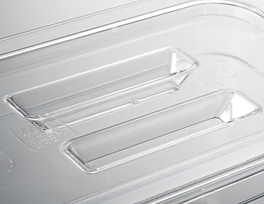 CURTA 6 Pack NSF Food Pan Cover 1/4 Size Clear Polycarbonate Lid with Handle for Commercial Food Pan Dishwasher &amp Freezer Safe Plastic Clear