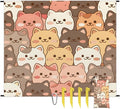 Waterproof Sandproof Beach Blanket 59''×68'' Cute Cats Polyester Outdoor Picnic Blanket with 4 Stakes &amp Storage Bag for BeachCampingVacation Multi-Color