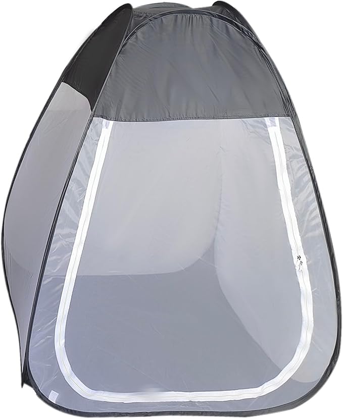 TreasureCave Buddhist Meditation Tent Single Mesh Net Sit-in Free-Standing Shelter Quick Folding Outdoor Camping Ultra-Light Grey