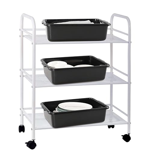 Jekiyo 4 Pack Small Commercial Bus Tub Box 8 Liter Plastic Bus Tray Black Wash Basin