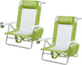 Old Bahama Bay Backpack Beach Chair 2 Pack Aluminum Lightweight Reclining 5-Position Lounge Chair for Adults Heavy Duty Support 400 LBS Portable Folding with Cooler Bag Camping Chair for Sand Outdoor