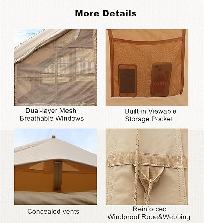 UNIISTRENGH Inflatable Camping Tent Air Glamping Quick Set Up Waterproof Pop Up Tents with Stove Jack Hole and Carry Bag