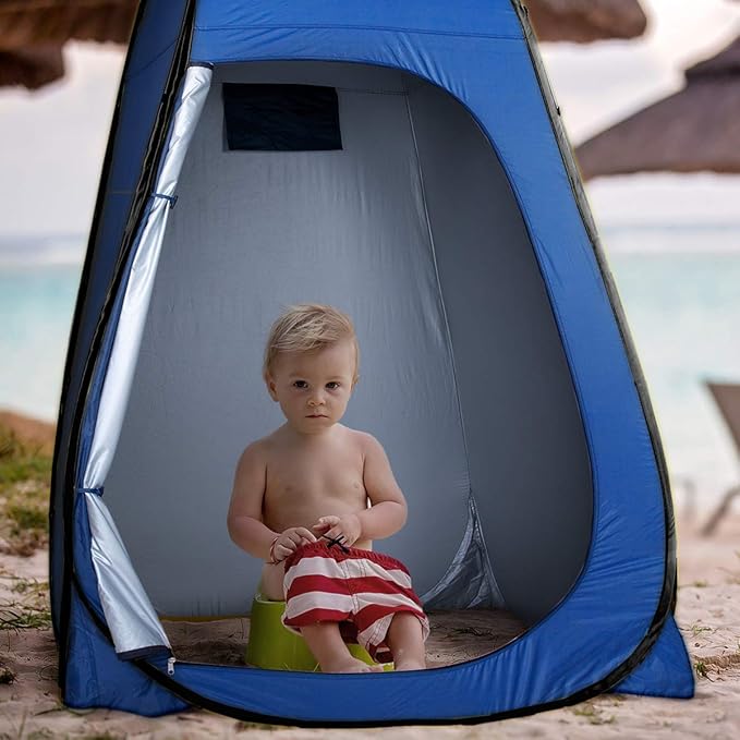 ROPODA Pop Up Tent 83inches x 48inches x 48inches Upgrade Privacy Tent Porta-Potty Tent Includes 1 Removable Bottom 8 Stakes 1 Removable Rain Cover 1 Carrying Bag