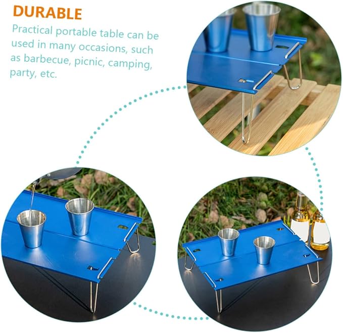 YARNOW Camping Table Portable Small Tea Table Aluminum Alloy for Hiking BBQ Picnic