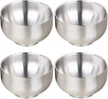 DEVICO Soup Cereal Bowls 4-Piece 19-Ounce Stainless Steel Salad Rice Dessert Serving Bowl set Matte Finish