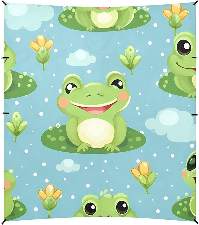 Cute Funny FrogCamping Sun Shelters 9.2 x 10.5 FT Beach Canopy Tent Sun Shade with Carrying Bag for Camping Trips Fishing Backyard Fun or Picnics 21340140