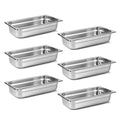 Aplancee 1/3 Hotel Pans 2.5 Inch Deep Stainless Steel Food Pan - Anti-Jam 6 Pack Steam Table Pan Set for Catering Buffet Use Kitchen Prep