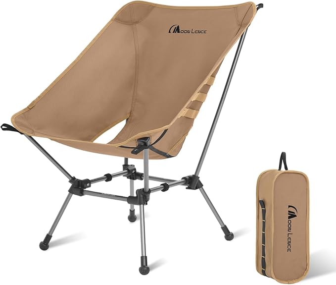 MOON LENCE Portable Camping Chair Plus Larger &amp Roomier Compact and Lightweight Still Folding Chair for Backpacking &amp Hiking 330Lbs Capacity (Desert Rust)