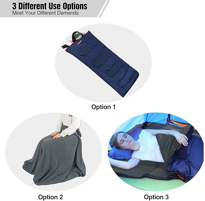 REDCAMP Cotton Flannel Sleeping Bag for Camping Backpacking Adults Cold Weather Envelope Sleeping Bags with 2/3/4/6lbs Filling