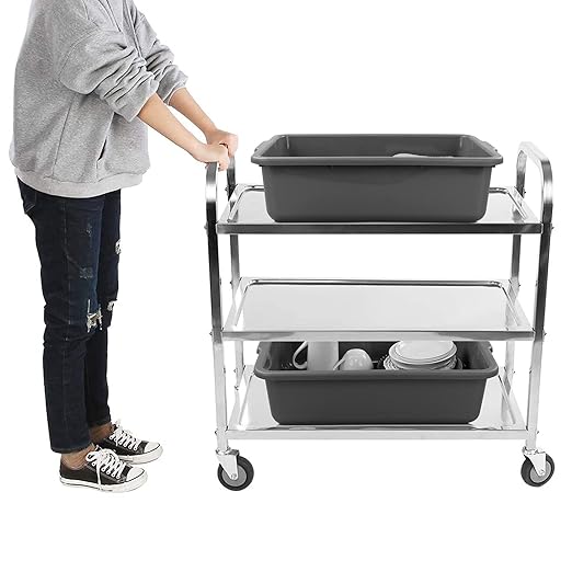 4-Pack 22 L Plastic Utility Bus Tub Commercial Wash Tub Bus Box Gray