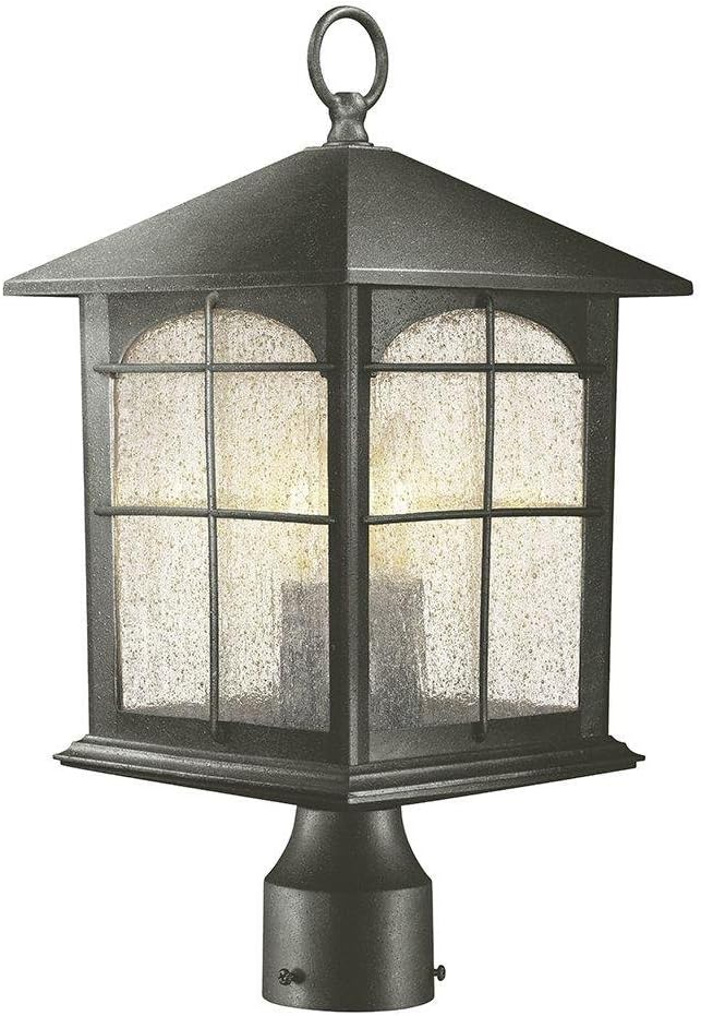 Collection Brimfield 3-Light Outdoor Aged Iron Post Light