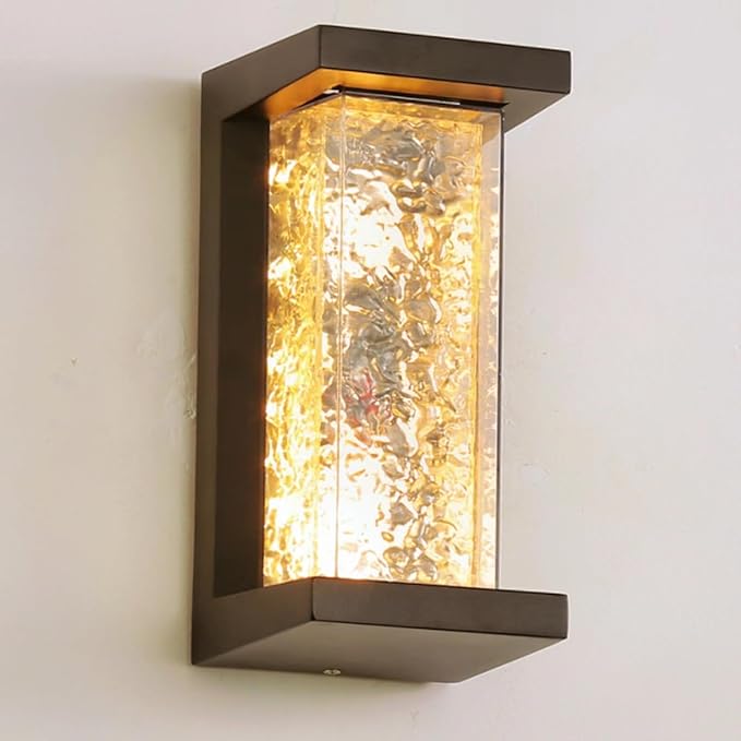 Outdoor Wall Lights 3-Color Modern Porch Light 24W Modern Exterior Lighting Fixtures Sconce 120V Outside Fixture for House