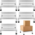 5 Pack Dunnage Rack 13.8 Long x 13.8 Wide 3.9 Height Stainless Steel Shelf 3000+ Pound Capacity Commercial Food Floor Rack for Restaurants Kitchens Garages and Vehicles