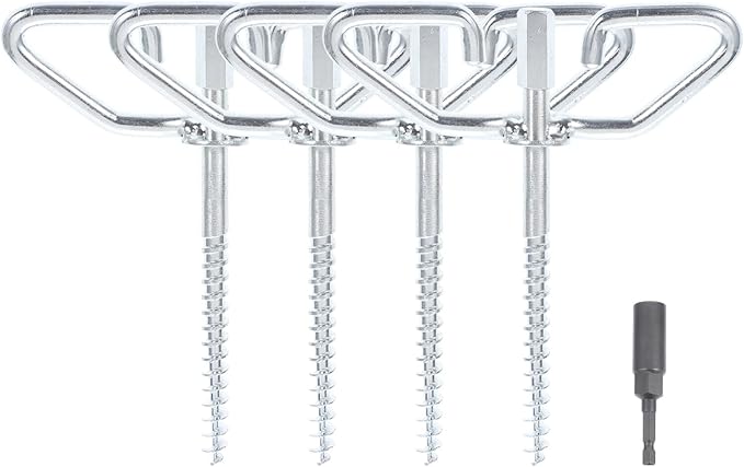 Electric Ice Fishing Tent Anchors with Rubber Covers Ground Stakes for Winter Ice House Fixing Easy Pull-Out Design for Secure Outdoor Shelter Stability