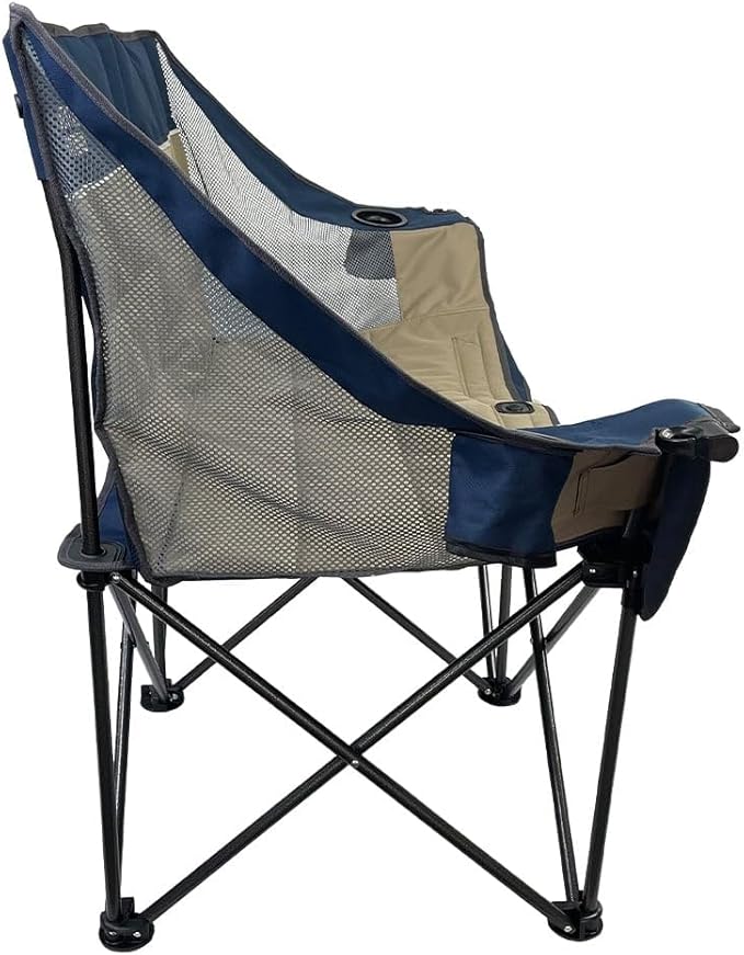 Doublewide Padded Sofa – Portable Outdoor Camping Sofa Chair for 2 High-Loft Cushioning Dual Cup &amp Wine Holders Mesh Storage Pocket &amp Carry Bag Durable 600D Fabric Steel Frame
