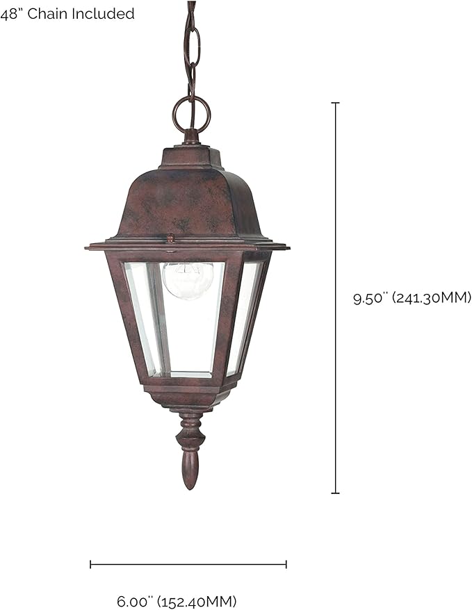 Nuvo Lighting 60/488 Traditional One Light Hanging Lantern from Briton collection in Bronze/Dark finish