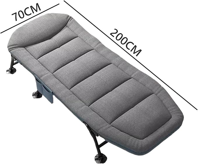 Portable Folding Adult BedAdult Folding Bed Portable Bed for Adults XXL Stable Support Comfortable Headrest High Elastic Sponge Camping Cot for Home Outdoor Travel(200 * 70CM)