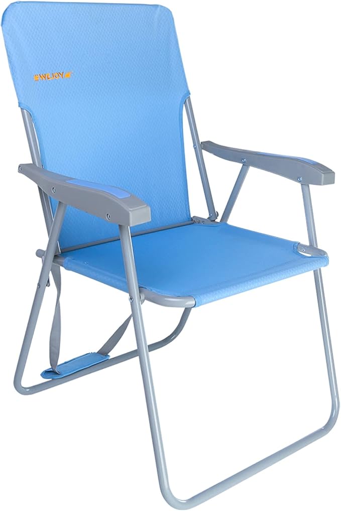 #WEJOY Portable Beach Chair Lightweight Foldable Camping Chair High Back Folding Chairs Outdoor Chairs with Shoulder Strap for Camping Hiking Picnic Fishing Support up to 300lbs