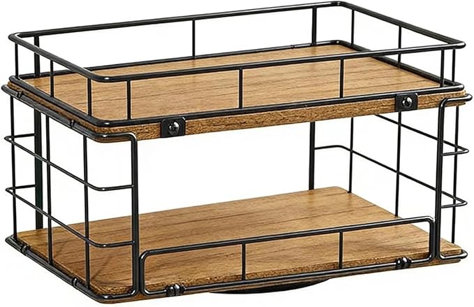 Strong 2 Step Turning Shelf with Open Design for Quick of Stored Goods Food Storage Room Organizing Rack