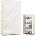 Storage Shelf Covers for Wire Shelving600D Heavy Duty Outdoor Waterproof Dustproof Shelf CoverStorage Rack Cover for Wire Shelf with zipper48''W x 18''D x 82''HWhite