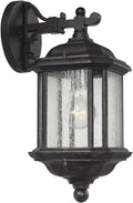 Sea Gull Lighting 84030-746 Kent One-Light Outdoor Wall Lantern with Clear Seeded Glass Panels Oxford Bronze Finish