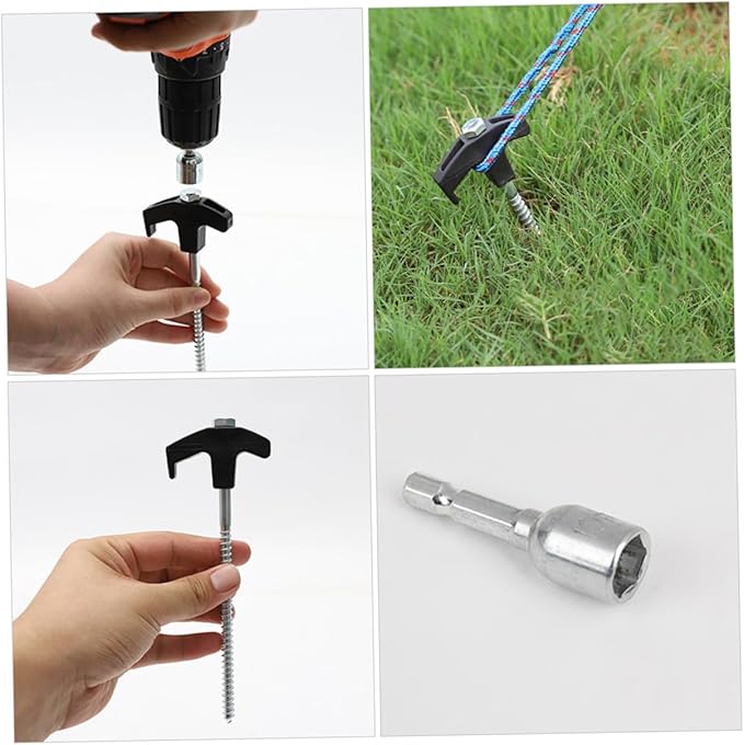 1Set Heavy Duty Tent Stakes Camping and Tarp Stake Kit for Outdoor Use Easy to Drive and Remove for Anchoring Tents Canopies and Gazebos