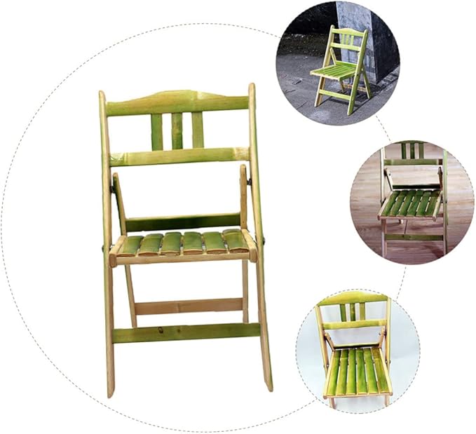 Hemoton Bamboo Folding Chair Easy to Install Camping Stool Student Back-Rest Portable for Home and Business