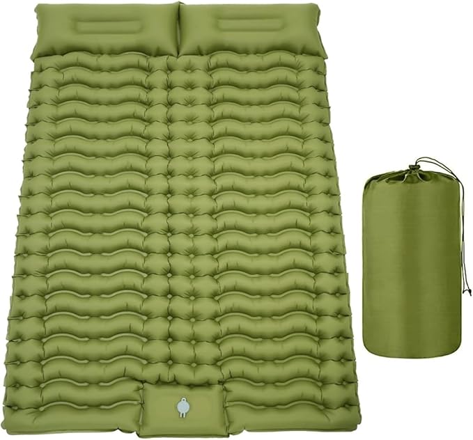 78.7 X 55 X 3.9 Inches Inflatable Sleeping Mat for Camping with Foot Pump and Adjustable Pillow