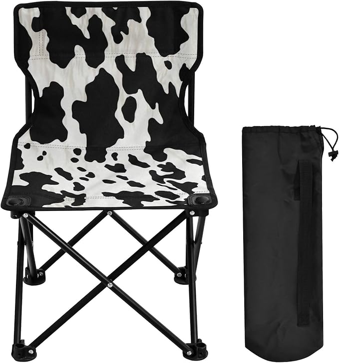 xigua Cow Print Portable Camping ChairsOutdoor Folding Camping Chair for Camping HikingBeachFishing46 14.46x14.46x22.83in