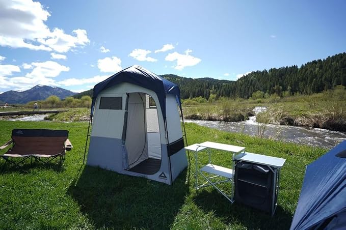 Caddis Rapid Privacy Shelter 1/2-Rooms Camping Shower &amp Portable Toilet Tent Privacy Tents for Camping Pop Up Tent for Showering Changing or Lavatories Portable Shower (by Caddis Sports Inc.