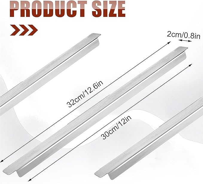 Aramox Stainless Steel Adapter Bar 32cm/12.6 Inch Food Divider for Restaurant Kitchen Steam Table Divider 8 Pieces
