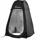 Wolfwise Pop Up Shower Tent Portable Instant Changing Tent with Ventilation Window &amp Carry Bag Privacy Bathroom Toilet for Beach Camping &amp Outdoor Width 47  Height 75  Silver-Coated Fa