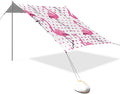 Flamingo Pink Beach Tent Sun Shelter 9.2' x 10.5' Beach Canopy with 4 Sandbags 4 Stability Poles Sand Shovels - Tent Canopy for Beach Camping Fishing Picnics