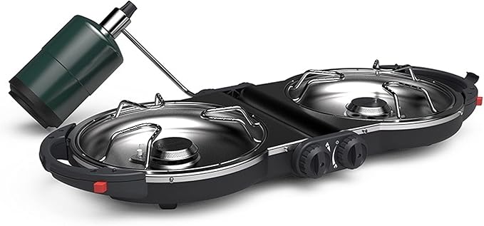 Coleman Fold ‘N Go 2-Burner Propane Stove Dual Adjustable Burners with 20000 BTUs of Power &amp InstaStart Ignition Great for Camping Tailgating Grilling &amp More
