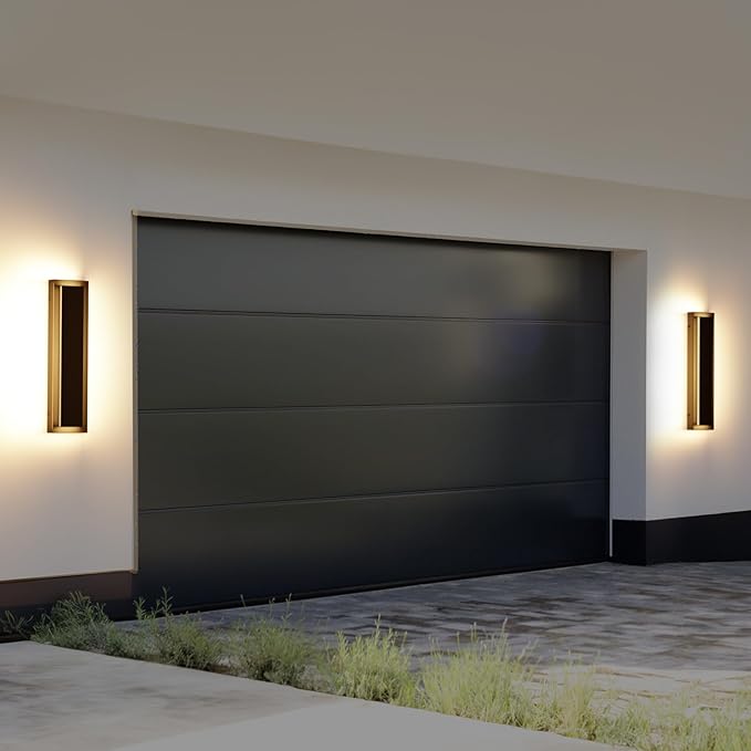 15.7'' LED Wall Lights Black Sconces Set of 2 Exterior Lighting Fixtures Modern Wall Sconces 3000K Warm White Front Porch Light Exterior Wall Light Waterproof Wall Sconce Light for House Patio