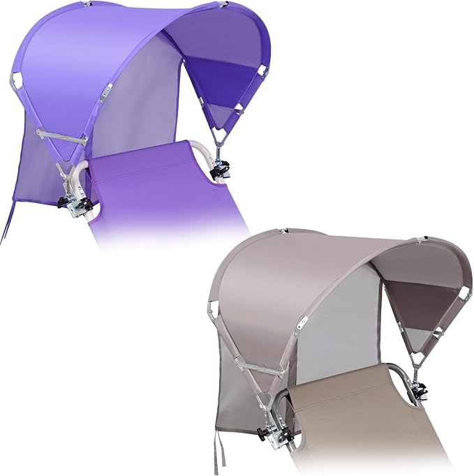 Universal Chair Umbrella Canopy UPF 50+ Chair Sun Shade Attachment with Adjustable Clamp Fits Most Brands’ Beach Camping Lawn Wheelchair Tanning Zero Gravity Lounge Fishing Chairs Patented