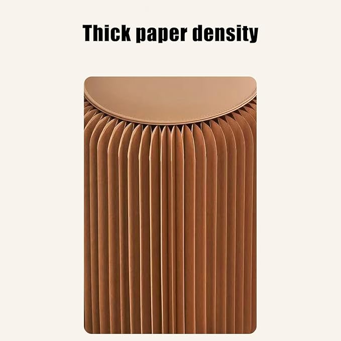 Genérico Folding Paper Stool Modern Home Decoration Foldable Compact with Accordion Structure for Dining Room Bedroom Dressing Table Home Office Indoor Outdoor and Camping