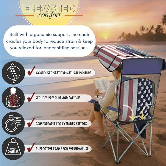 Amazing for less Folding Chair – Portable Outdoor Camping &amp Beach Chair (Flag (Shade) (4-Pack))