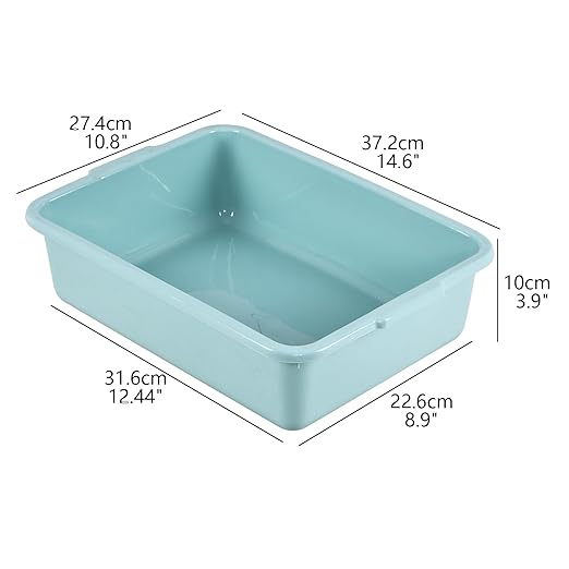 Kiddream 5 Pack 8 Liter Bus Tub Plastic Wash Tubs Mint Green
