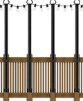 AILBTON 4 Pack 5Ft String Light PolesLight Poles for Outside String LightsOutdoor Light Poles with ForkMetal Pole Stand for PatioBackyardDeck