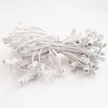 100FT C7 Light String Christmas Stringer E12 Christmas Sockets 12 Spacing C7 Stringer Set Green Outdoor String Light for Wedding Patio Event Lighting Decor White Wire