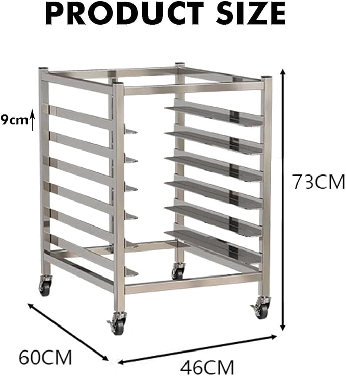 Quick Rack for Baking Pans6-Tier Rolling Baking Rack | Heavy-Duty Pan Storage Rack for Restaurants Bakeries &amp Food Service | Space-Saving Kitchen Organizer for Efficient Cooking