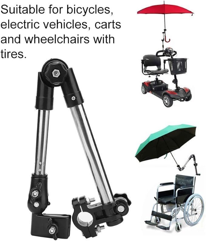 TARSHYRY Elderly Mobility Scooter Umbrella HolderUniversal Umbrella Mount Holder Adjustable Stretch Umbrella Stand for Mobility ScooterStrollerWheelchairBeach Chair